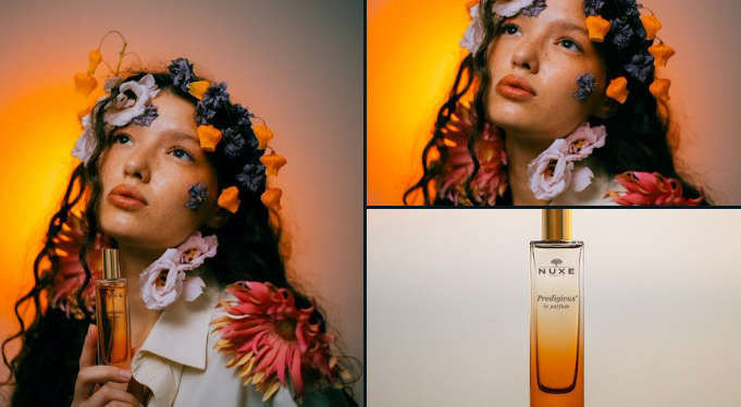 Floral perfume campaign visual made with Nano Banana Pro